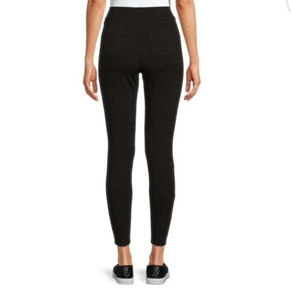 Time and True black legging type pinstriped pull on pants Size M - Picture 3 of 10